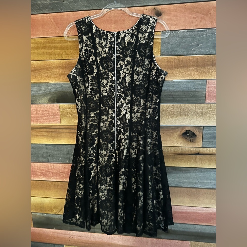 Danny & Nicole Black Over Lace Dress Black / Cream - Picture 3 of 7